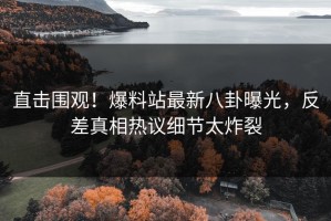 直击围观！爆料站最新八卦曝光，反差真相热议细节太炸裂