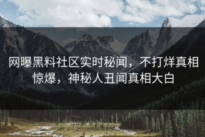 网曝黑料社区实时秘闻，不打烊真相惊爆，神秘人丑闻真相大白