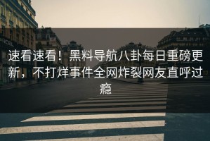 速看速看！黑料导航八卦每日重磅更新，不打烊事件全网炸裂网友直呼过瘾