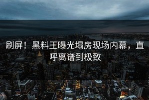 刷屏！黑料王曝光塌房现场内幕，直呼离谱到极致
