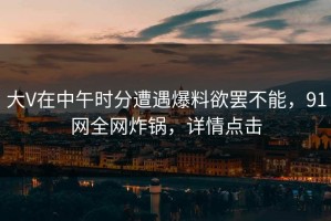 大V在中午时分遭遇爆料欲罢不能，91网全网炸锅，详情点击