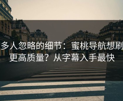 很多人忽略的细节：蜜桃导航想刷到更高质量？从字幕入手最快