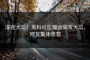 深夜大瓜！黑料社区曝出突发大瓜，网友集体愤怒